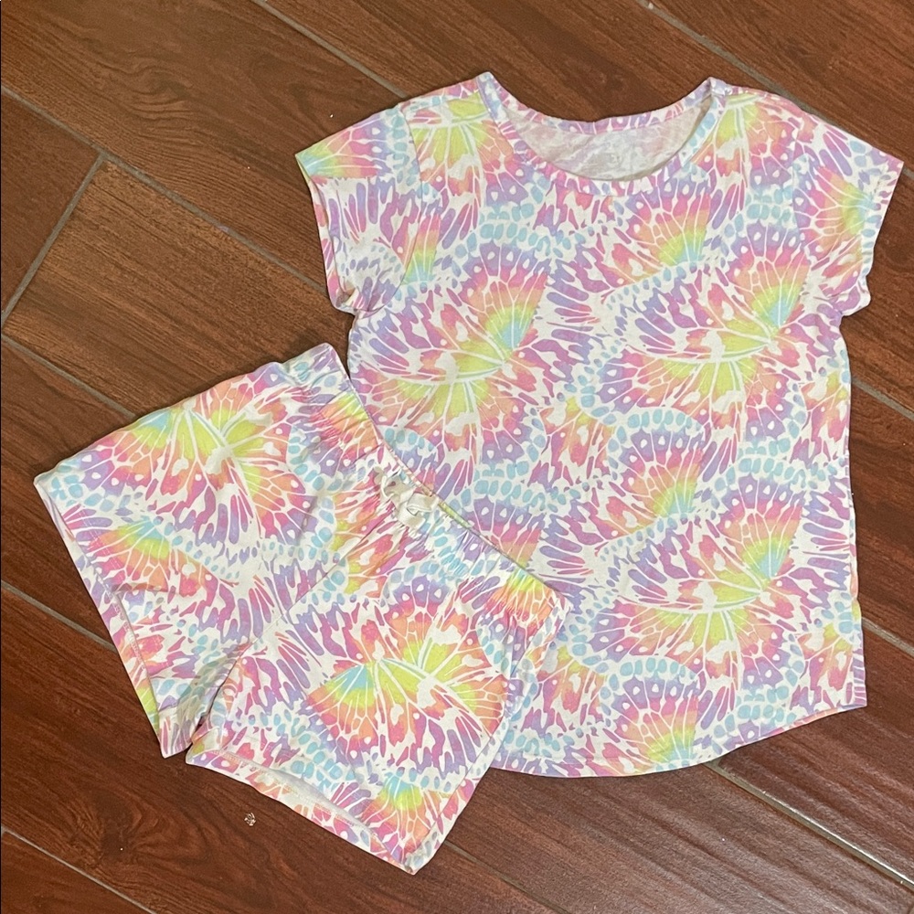 The Children's Place Colorful Rainbow Butterfly Print Girl Pajama Set (9-11 y.o)